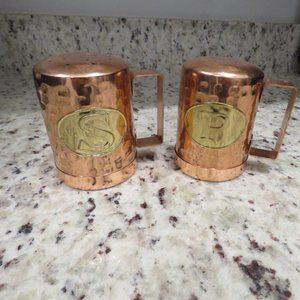 NEW Copper Salt  and  Pepper Shakers with Handles